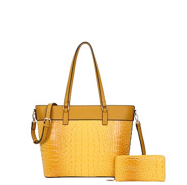 2 in 1 Crocodile Tote / Wallet Set