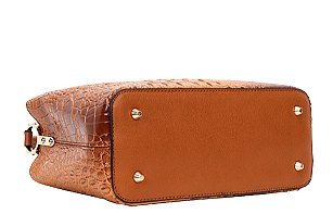 2 In1 Croc -V- Accent Bucket Handbag with Wallet