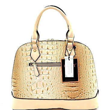 Crocodile Embossed 2 in 1 Twin Dome Satchel SET MH-CY2020