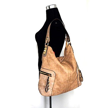 Leather Like Multi Pocket Hobo