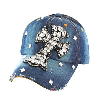 CROSS in Chunky Gems Denim Fashion Cap MEZ632