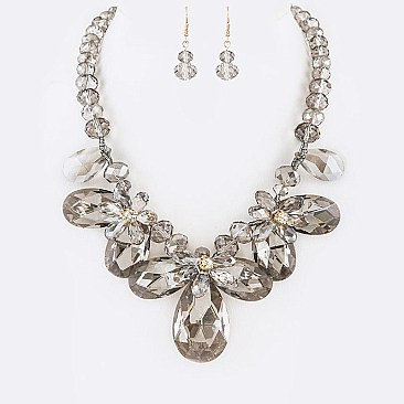 Iconic Crystal Floral Necklace Set LA-GNE2055
