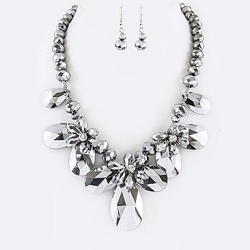 Iconic Crystal Floral Necklace Set LA-GNE2055