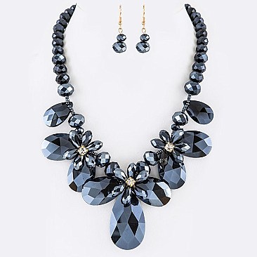 Iconic Crystal Floral Necklace Set LA-GNE2055