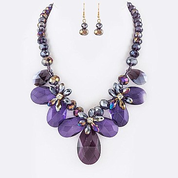Iconic Crystal Floral Necklace Set LA-GNE2055