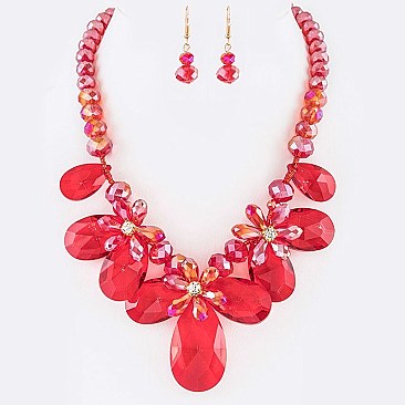 Iconic Crystal Floral Necklace Set LA-GNE2055