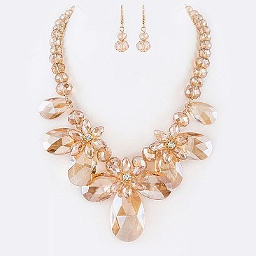 Iconic Crystal Floral Necklace Set LA-GNE2055