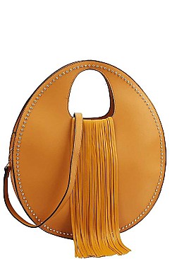 MODISH STUDDED ROUND SATCHEL WITH TASSEL JYD-0337