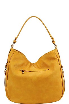 STYLISH TEXTURED PU LEATHER SIDES ZIP HOBO BAG JYD-0501