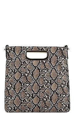 PYTHON SKIN AND TASSEL SQUARE SATCHEL