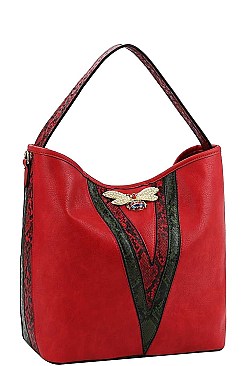 LONG STRAPPED RHINESTONE INSECT HOBO BAG