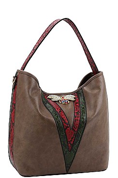 LONG STRAPPED RHINESTONE INSECT HOBO BAG