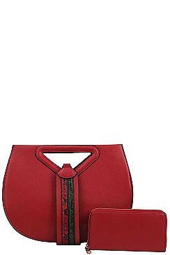 2IN1 DESIGNER STYLISH CONVERTIBLE SATCHEL WITH MATCHING WALLET
