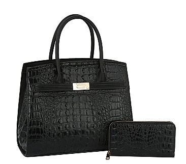 Quality Croc Alligator 2-in-1 Satchel