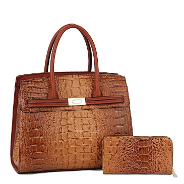 Quality Croc Alligator 2-in-1 Satchel