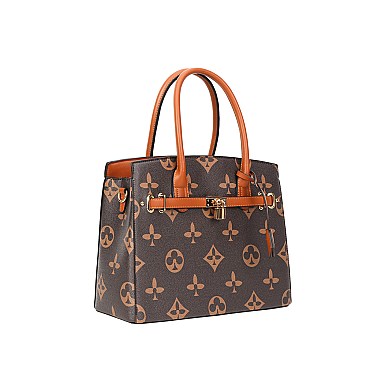 2-in-1 Monogram Padlock CLassic Satchel