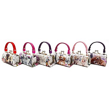 Pack of 12 Adorable Dogs Design Coin Purse
