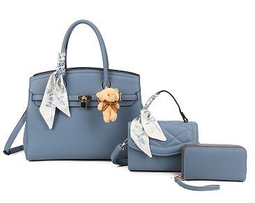  Large Size Satchel Set With Teddy Bear