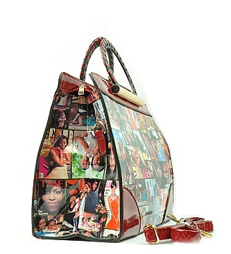 MICHELLE OBAMA METAL HANDLE SATCHEL