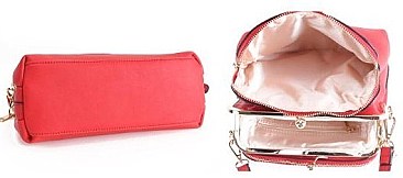 Triple Compartment Kiss Snap Cross-body