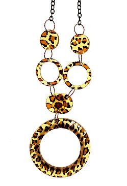 Multi-Circle Link Leopard Necklace