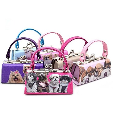 PACK OF (12 PCS) Coin Purse / Lipstick Case DOGS PRINT RZ-DG18