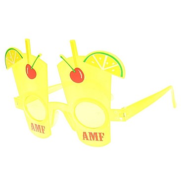 Pack of 12 Summer Drink Novelty Sunglasses