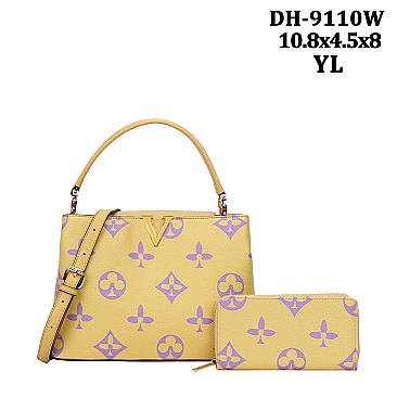 2 In1 Monogram -V- Emblem Handbag with Wallet