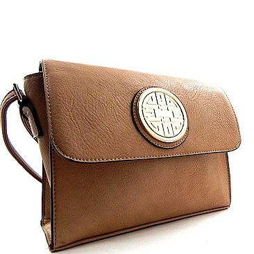 Emblem Flap Top Mid Cross Body