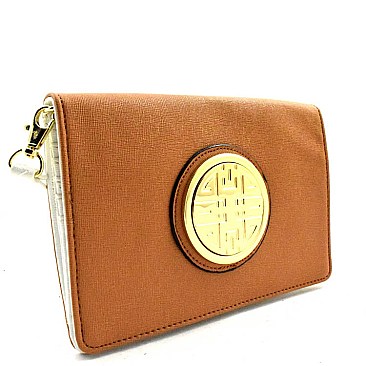 Emblem 2 Tone Large Bifold Wallet Messenger