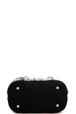 NICOLE LEE STUDDED DONNA SATCHEL