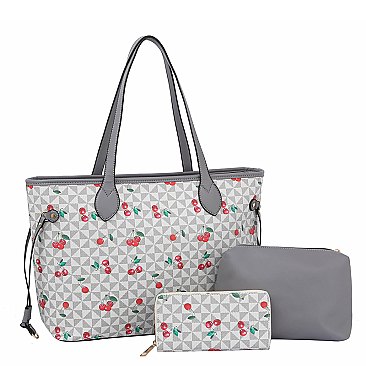 Monogram Cherry Print 3-in-1 Shopper