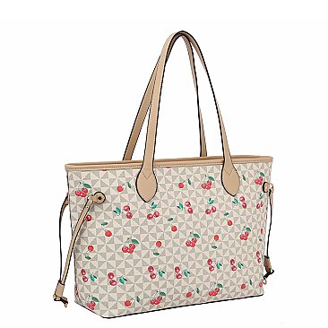 Monogram Cherry Print 3-in-1 Shopper