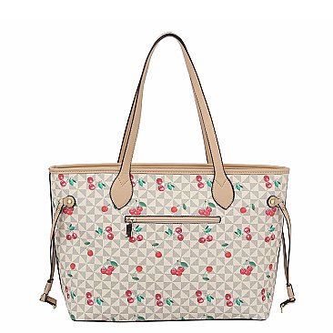 Monogram Cherry Print 3-in-1 Shopper