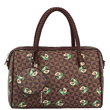 Monogram Avocado Print 3-in-1 Boston Bag