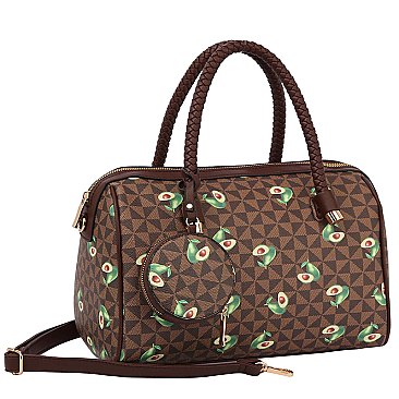 Monogram Avocado Print 3-in-1 Boston Bag