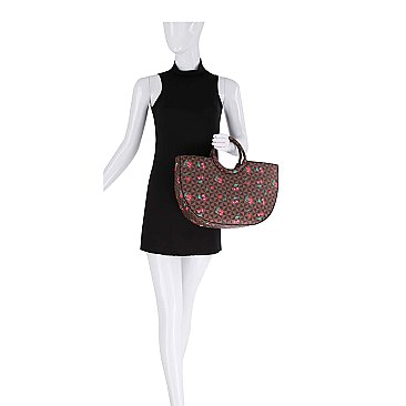 Monogram Cherry Print 2-in-1 Satchel