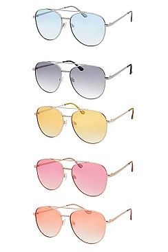 PACK OF 12 ASSORTED COLOR FASHION AVIATOR SUNGLASSES