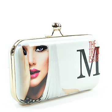 TREND ISSUE HARD CASE MAGAZINE PRINT CLUTCH