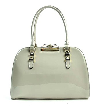 Fancy Bow Jewel Top Classy Style Satchel