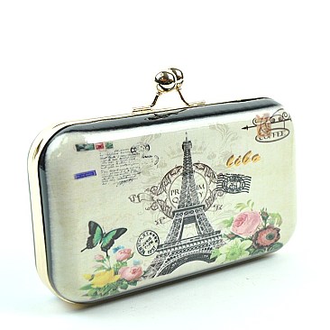 Paris Hard Case Magazine  Print Clutch