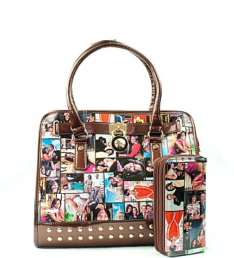 Obama Padlock Satchel Handbags With Wallet - Set