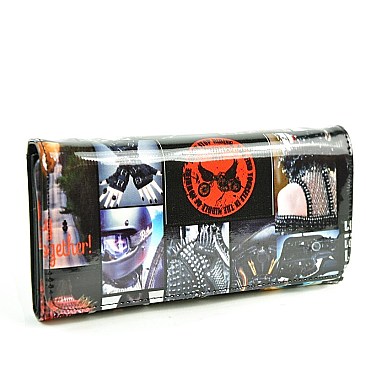 FASHION MAGAZINE PRINT SPIKE WALLET