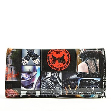 FASHION MAGAZINE PRINT SPIKE WALLET