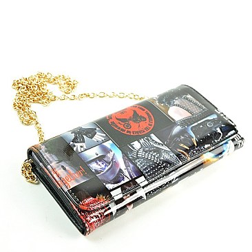 FASHION MAGAZINE PRINT SPIKE WALLET