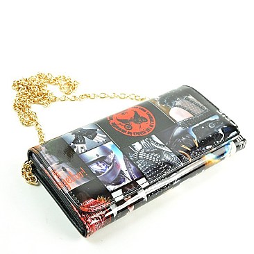 FASHION MAGAZINE PRINT SPIKE WALLET