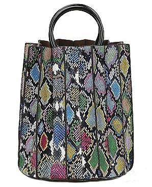 HOT FASHION SNAKE PRINT MULTI COLORED TOTE BAG