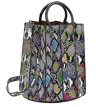 HOT FASHION SNAKE PRINT MULTI COLORED TOTE BAG