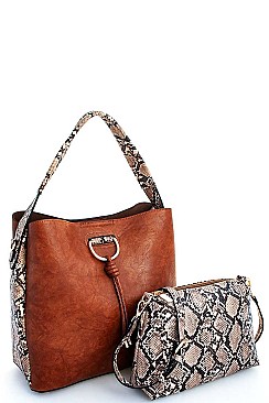 PYTHON PRINT 2 IN 1 DESIGNER SATCHEL