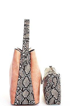 PYTHON PRINT 2 IN 1 DESIGNER SATCHEL